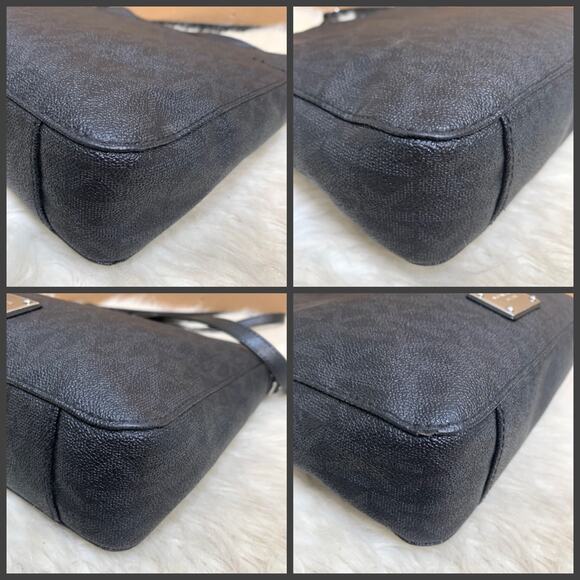 MICHAEL KORS Black Coated Canvas & Leather North South XBody Messenger Bag - Picture 14 of 16